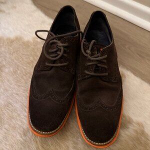 cole haan dark brown suede oxfords size 10 mens